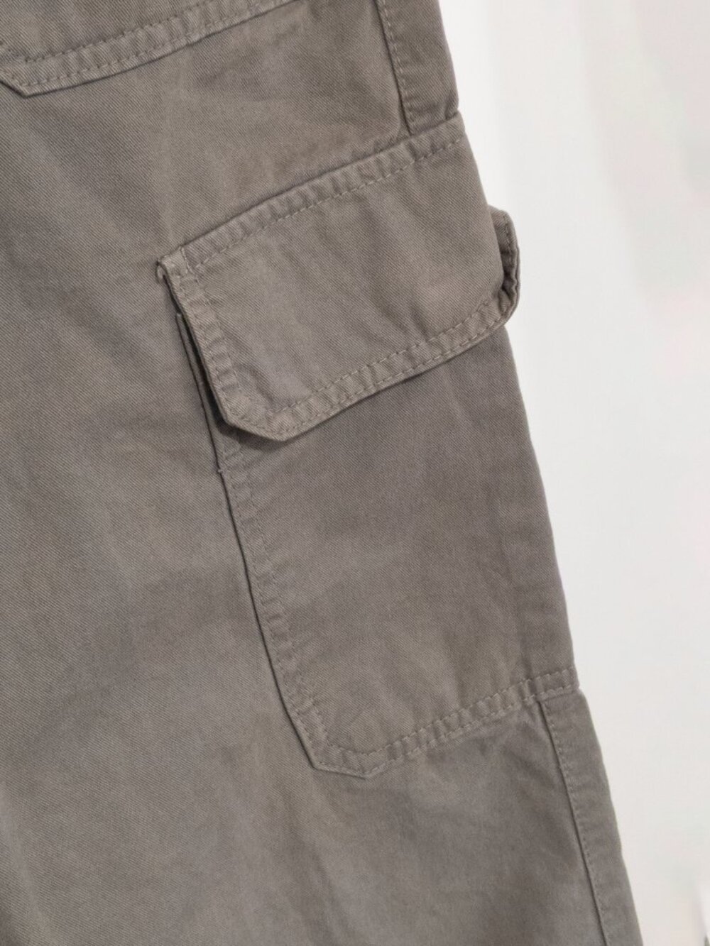 ZARA Wide Leg Cargo Pants Beige Size 6 EU 38 Dark Khaki Casual Y2K Relaxed Fit - Picture 2 of 4